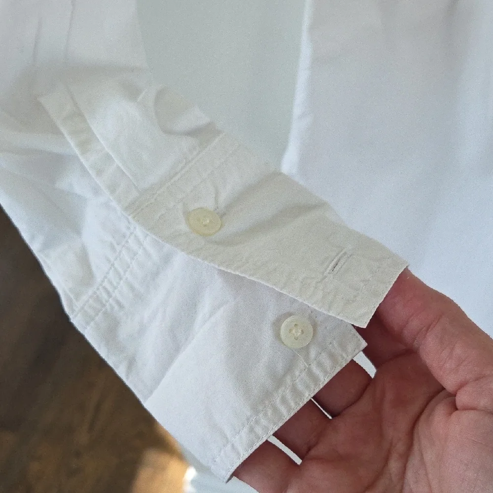 J. Crew White Button Down Shirt with Ruffles - Picture 3 of 6